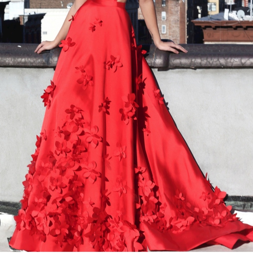 Sherri Hill Vibrant Red Maxi Dress